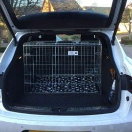 porsche macan, dog cage, pet crate