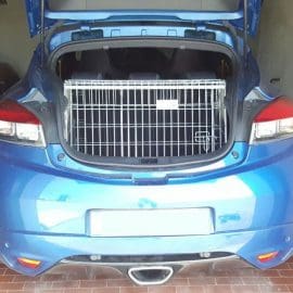 renault megane mk3 coupe, dog cage, pet travel crate