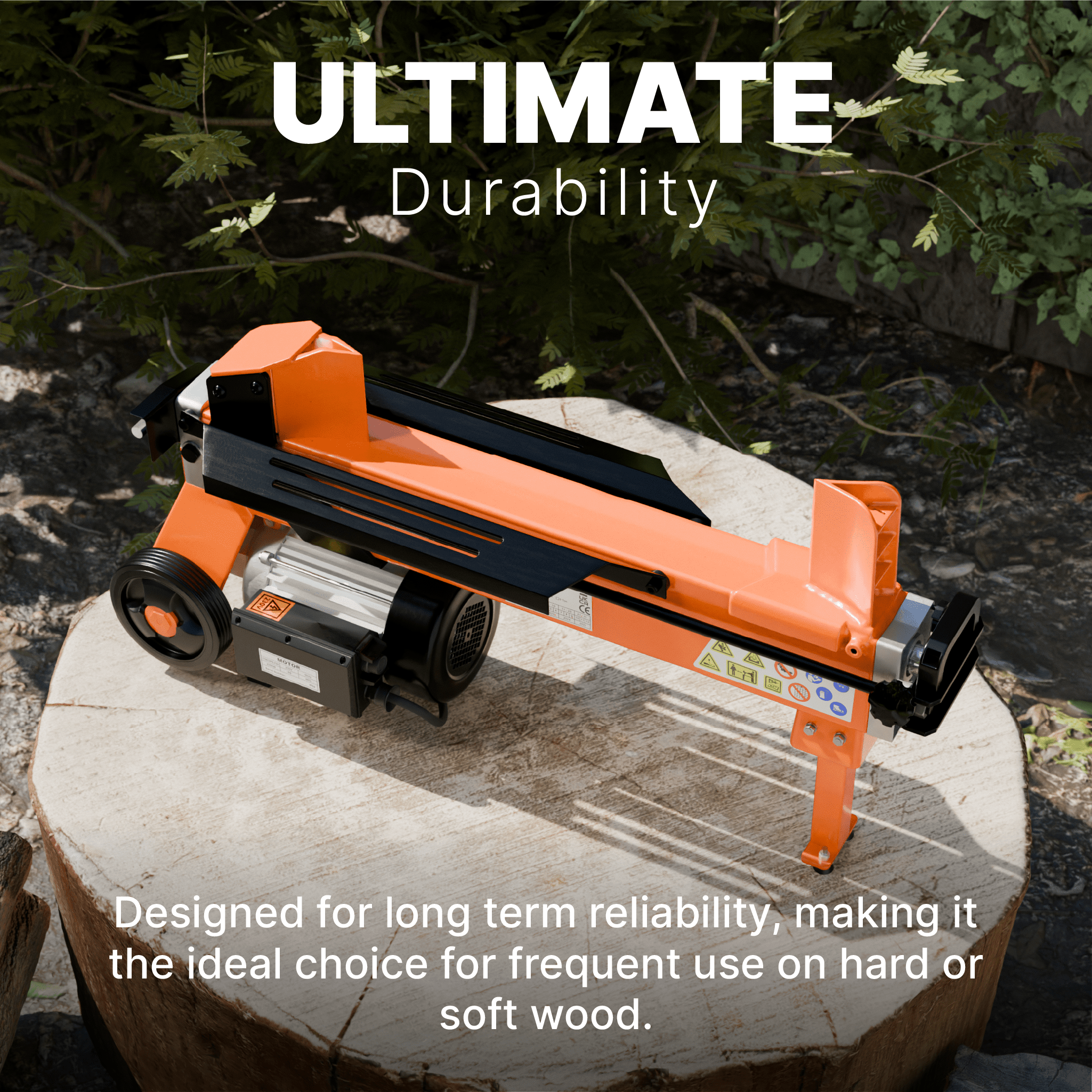 Forest Master FM10 Series – 5 Ton & 7 Ton Electric Log Splitters with DuoCut™ Blade 5 ultimativ holdbarhed af brændekløver