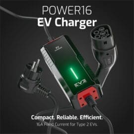 Alternative view of POWER16 Series - Type 2 EV Charger | 16A Fixed Current, Plug & Play Simplicity, Weatherproof, EU Plug