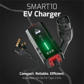 Alternative view of SMART10 Series – Type 2 EV Charger | Adjustable 6A–13A, Smart Connectivity, Weatherproof, UK Plug