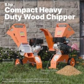 Alternative view of FM8DD Compact Heavy-Duty Petrol Wood Chipper & Mulcher | Powerful 8HP Engine, Direct Drive, Portable Design, UK Engineered