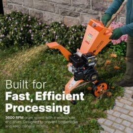 FM8DD Compact Heavy-Duty Petrol Wood Chipper & Mulcher | Powerful 8HP Engine, Direct Drive, Portable Design, UK Engineered 11 FM8DD T 2 2FM