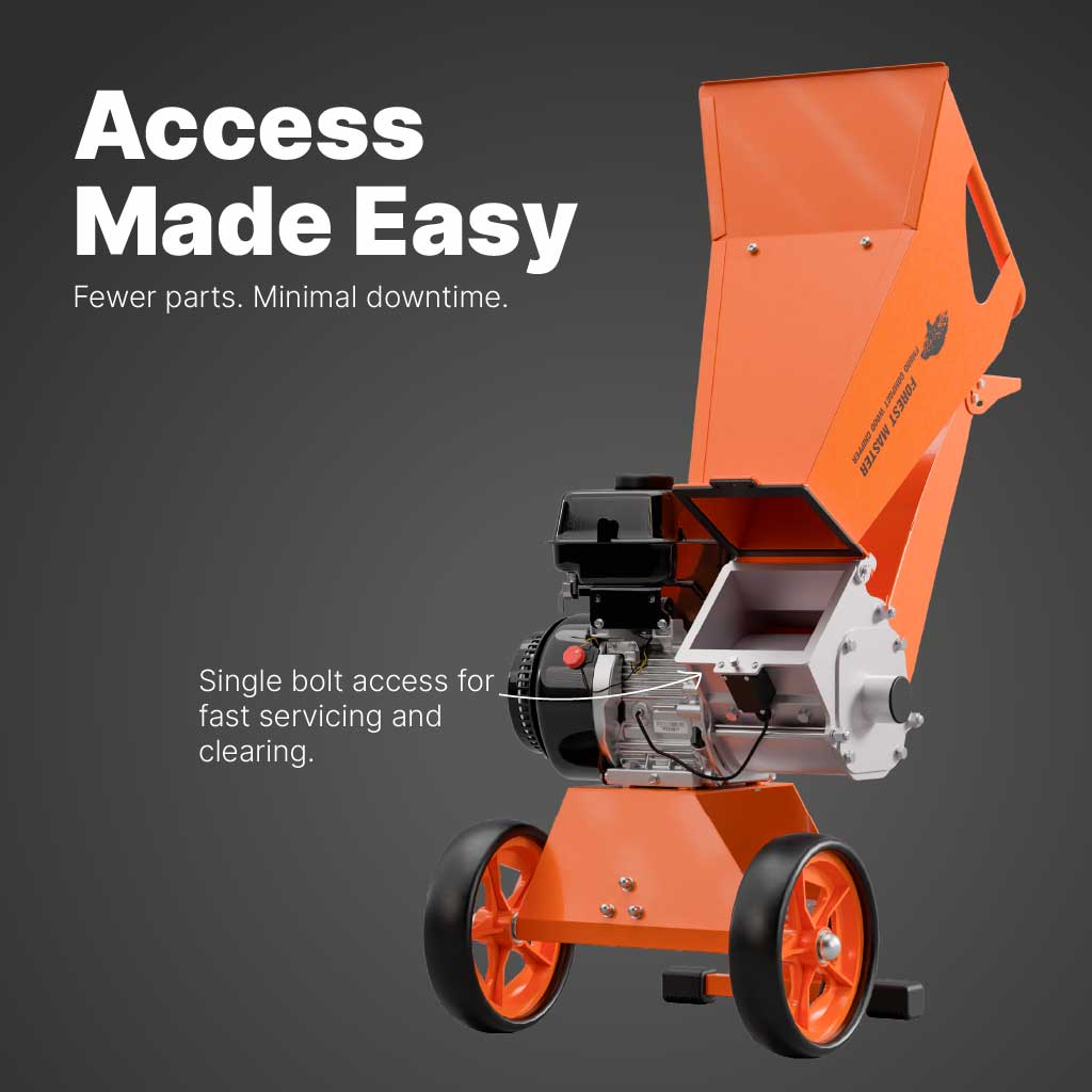 FM8DD Compact Heavy-Duty Petrol Wood Chipper & Mulcher | Powerful 8HP Engine, Direct Drive, Portable Design, UK Engineered 7 FM8DD Compact Heavy-Duty Petrol Wood Chipper & Mulcher | Powerful 8HP Engine, Direct Drive, Portable Design, UK Engineered - Image 7
