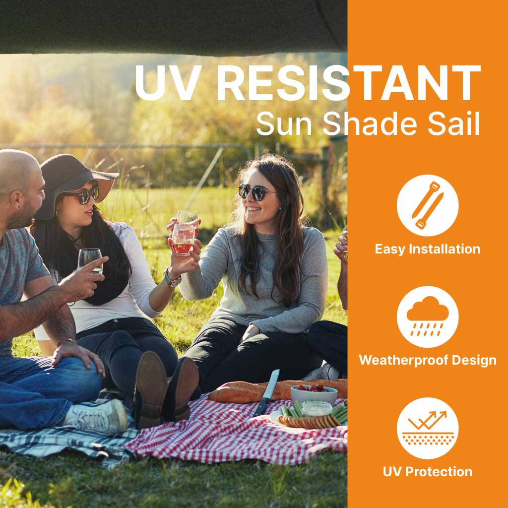 Shade Sail with Poles – UV-Resistant, Weatherproof Garden Canopy | Adjustable Telescopic Sun Shade for Patio, Camping & Events 3 Shade Sail with Poles – UV-Resistant, Weatherproof Garden Canopy | Adjustable Telescopic Sun Shade for Patio, Camping & Events