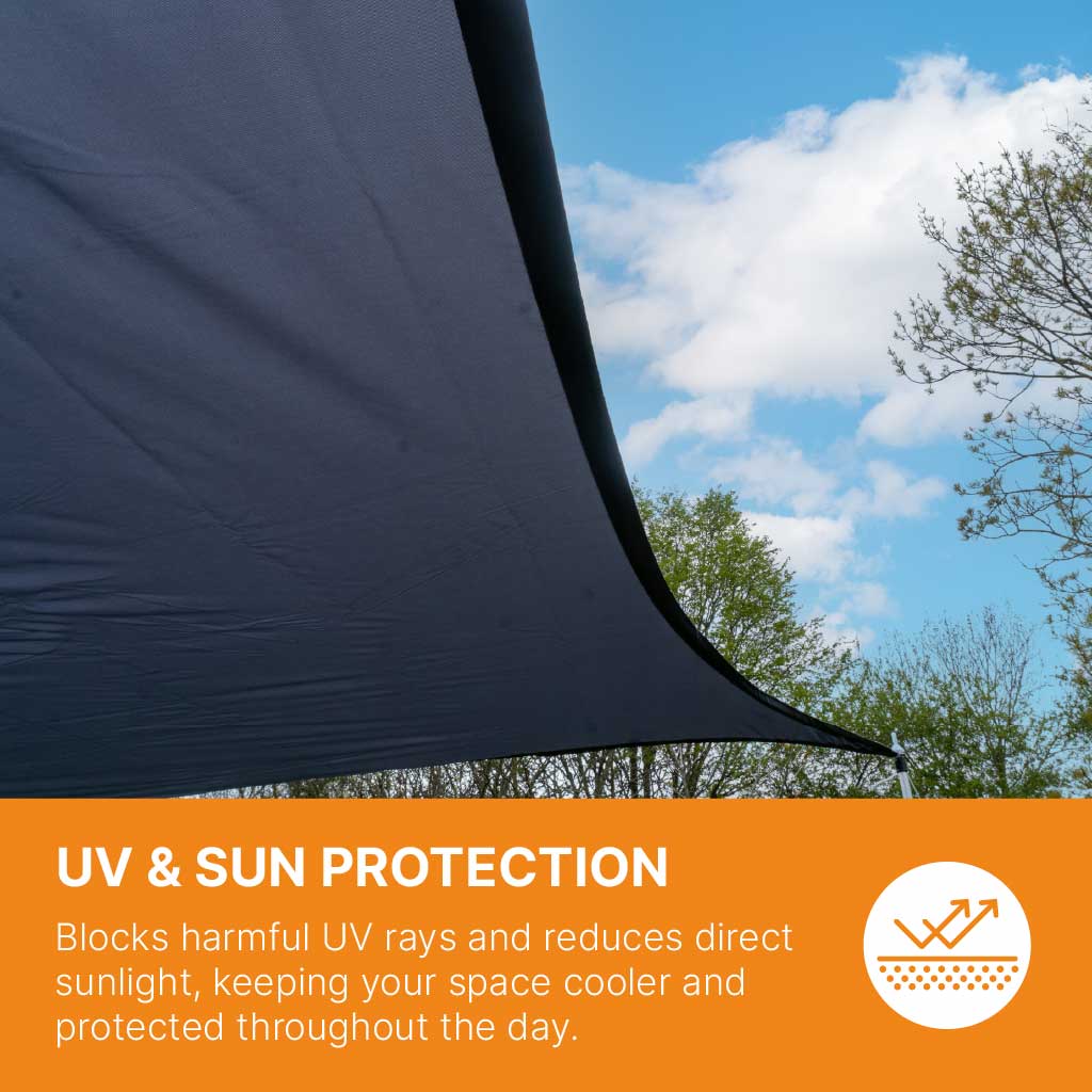 Shade Sail with Poles – UV-Resistant, Weatherproof Garden Canopy | Adjustable Telescopic Sun Shade for Patio, Camping & Events 6 Shade Sail with Poles – UV-Resistant, Weatherproof Garden Canopy | Adjustable Telescopic Sun Shade for Patio, Camping & Events - Image 4