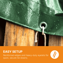Tarpaulin – Tough, Waterproof, & Versatile Protection (100gsm, Green) 11 Tarp 4