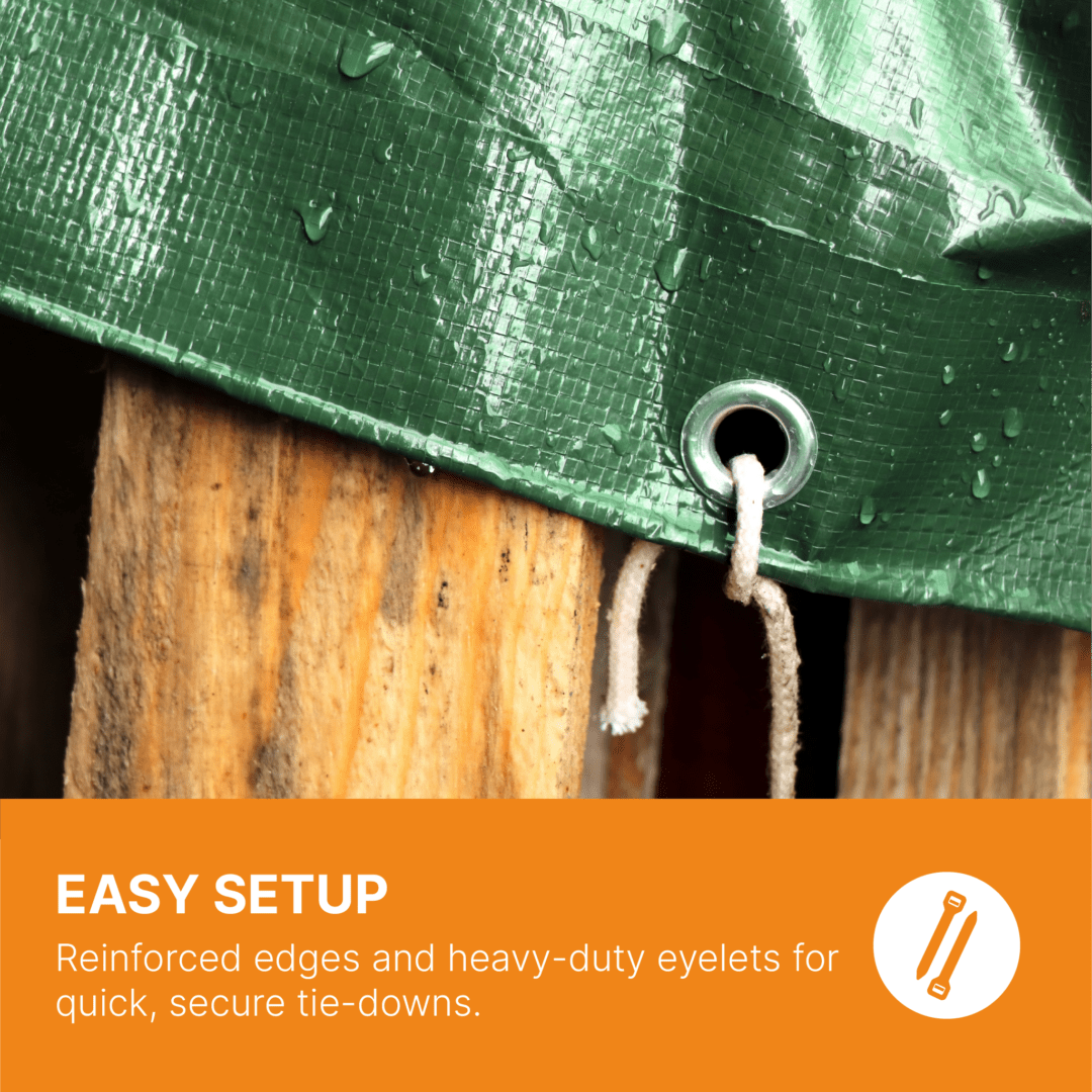 Tarpaulin – Tough, Waterproof, & Versatile Protection (100gsm, Green) 7 Tarpaulin – Tough, Waterproof, & Versatile Protection (100gsm, Green) - Image 5